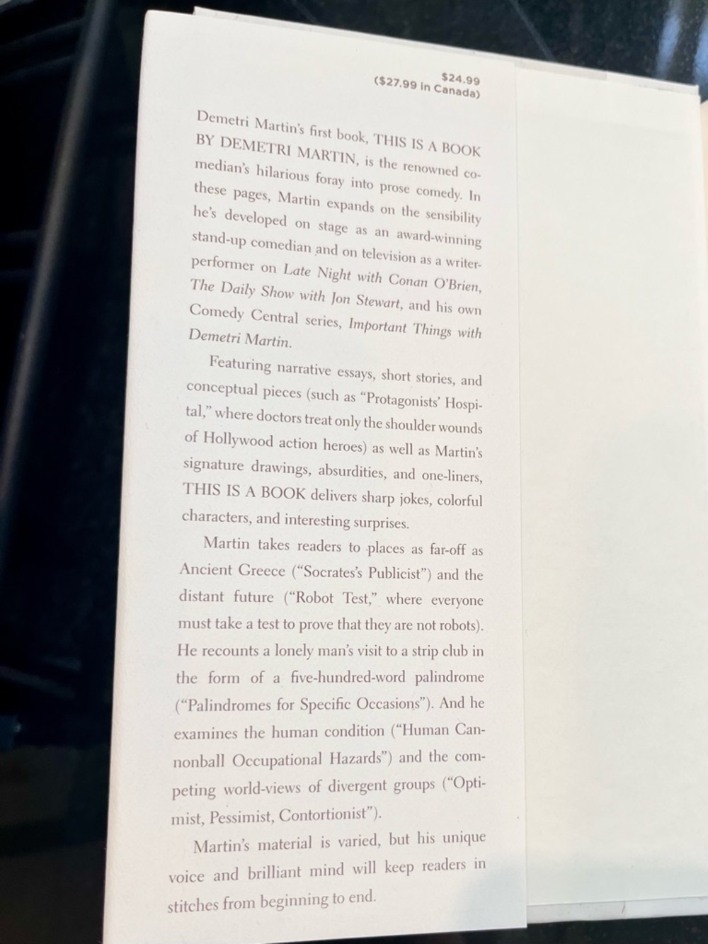 Demetri Martin 'This Is a Book' — hardcover humorous comedy book - Picture 2 of 9